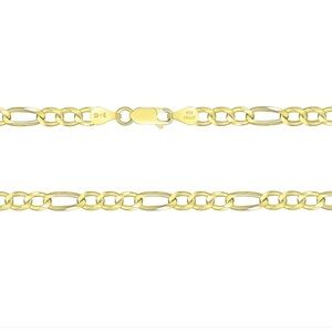 5mm 925 SILVER GOLD PLATED FIGARO CHAIN 18" 20" 22"
